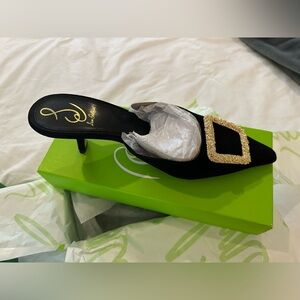 NWT Sam Edelman Black and Gold Mule